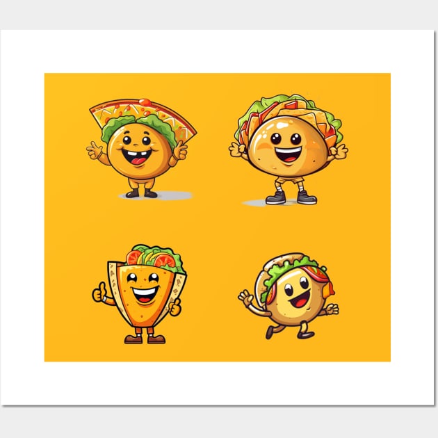 kawaii Taco cehees T-Shirt cute potatofood funny Wall Art by nonagobich